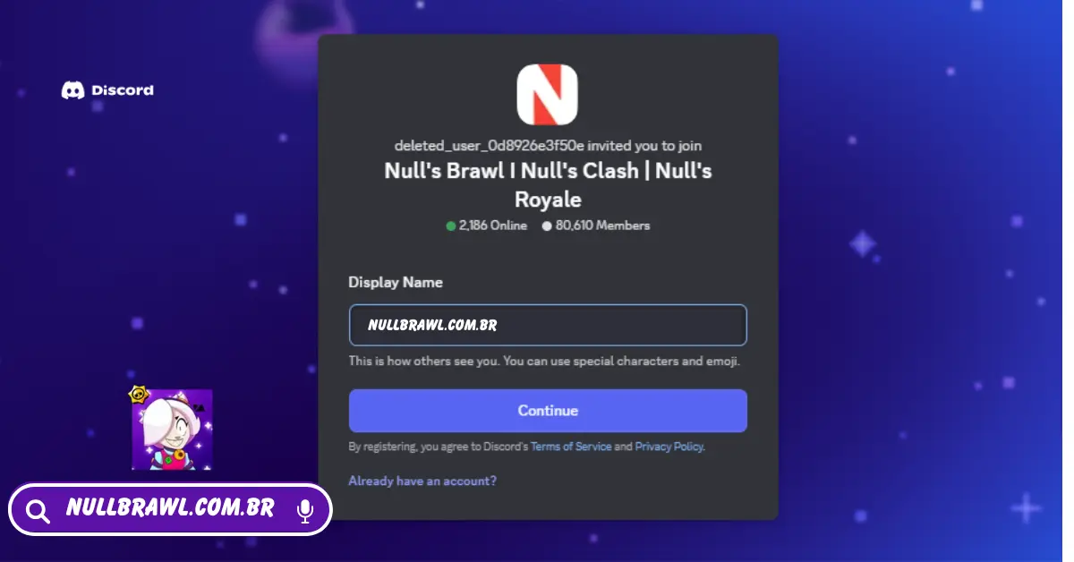 Servidor Discord do Nulls Brawl 1 Registro do Servidor Discord do Nulls Brawl