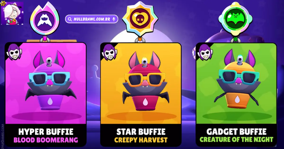 Nulls Brawl Pierce Glowbert | Atualização Buffies Steampunk 4 Tipos de Buffies